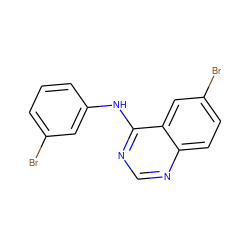 Brc1cccc(Nc2ncnc3ccc(Br)cc23)c1 ZINC000049036012