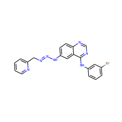 Brc1cccc(Nc2ncnc3ccc(N/N=N/Cc4ccccn4)cc23)c1 ZINC000013527508