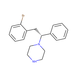 Brc1ccccc1C[C@H](c1ccccc1)N1CCNCC1 ZINC000036093239