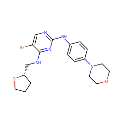 Brc1cnc(Nc2ccc(N3CCOCC3)cc2)nc1NC[C@@H]1CCCO1 ZINC000299852236