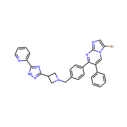 Brc1cnc2nc(-c3ccc(CN4CC(c5n[nH]c(-c6ccccn6)n5)C4)cc3)c(-c3ccccc3)cn12 ZINC000167321643