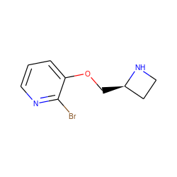 Brc1ncccc1OC[C@@H]1CCN1 ZINC000013781184