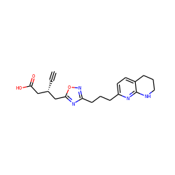 C#C[C@@H](CC(=O)O)Cc1nc(CCCc2ccc3c(n2)NCCC3)no1 ZINC000028569511