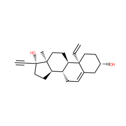 C#C[C@]1(O)CC[C@@H]2[C@H]3CC=C4C[C@@H](O)CC[C@]4(C=C)[C@@H]3CC[C@@]21C ZINC000261185129
