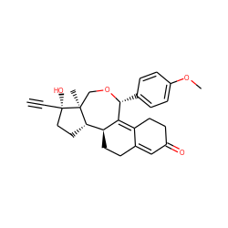C#C[C@]1(O)CC[C@H]2[C@@H]3CCC4=CC(=O)CCC4=C3[C@@H](c3ccc(OC)cc3)OC[C@@]21C ZINC000062178913