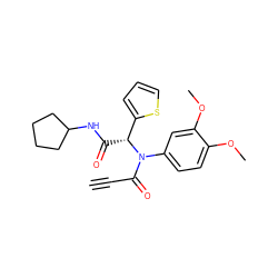 C#CC(=O)N(c1ccc(OC)c(OC)c1)[C@H](C(=O)NC1CCCC1)c1cccs1 ZINC000001376635