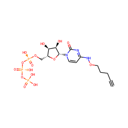 C#CCCCONc1ccn([C@@H]2O[C@H](CO[P@@](=O)(O)O[P@@](=O)(O)OP(=O)(O)O)[C@@H](O)[C@H]2O)c(=O)n1 ZINC000169340957