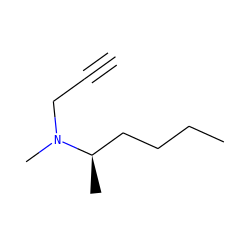 C#CCN(C)[C@H](C)CCCC ZINC000027204641
