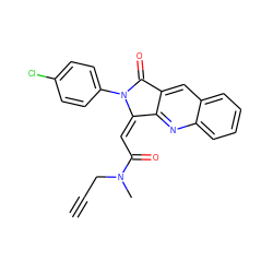 C#CCN(C)C(=O)/C=C1\c2nc3ccccc3cc2C(=O)N1c1ccc(Cl)cc1 ZINC000029059381