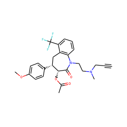 C#CCN(C)CCN1C(=O)[C@H](OC(C)=O)[C@H](c2ccc(OC)cc2)Cc2c1cccc2C(F)(F)F ZINC000013450781