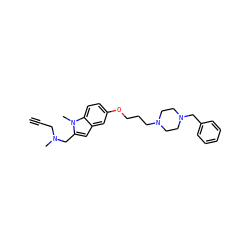 C#CCN(C)Cc1cc2cc(OCCCN3CCN(Cc4ccccc4)CC3)ccc2n1C ZINC000073197576