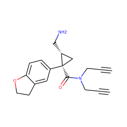 C#CCN(CC#C)C(=O)[C@@]1(c2ccc3c(c2)CCO3)C[C@H]1CN ZINC000029047994