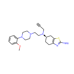 C#CCN(CCN1CCN(c2ccccc2OC)CC1)[C@@H]1CCc2nc(N)sc2C1 ZINC000040893502