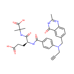 C#CCN(Cc1ccc2nc(C)[nH]c(=O)c2c1)c1ccc(C(=O)N[C@@H](CCC(=O)O)C(=O)NC(C)(C)C(=O)O)cc1 ZINC000029252071