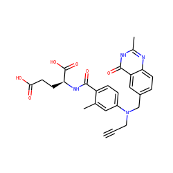 C#CCN(Cc1ccc2nc(C)[nH]c(=O)c2c1)c1ccc(C(=O)N[C@@H](CCC(=O)O)C(=O)O)c(C)c1 ZINC000026831440