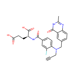 C#CCN(Cc1ccc2nc(C)[nH]c(=O)c2c1)c1ccc(C(=O)N[C@@H](CCC(=O)O)C(=O)O)cc1F ZINC000013724772