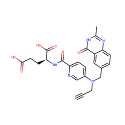 C#CCN(Cc1ccc2nc(C)[nH]c(=O)c2c1)c1ccc(C(=O)N[C@@H](CCC(=O)O)C(=O)O)nc1 ZINC000013821858