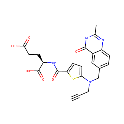 C#CCN(Cc1ccc2nc(C)[nH]c(=O)c2c1)c1ccc(C(=O)N[C@H](CCC(=O)O)C(=O)O)s1 ZINC000029348302