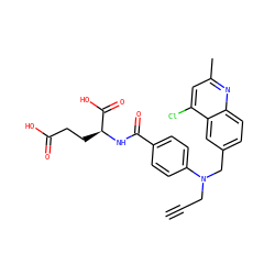 C#CCN(Cc1ccc2nc(C)cc(Cl)c2c1)c1ccc(C(=O)N[C@@H](CCC(=O)O)C(=O)O)cc1 ZINC000013726064