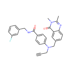 C#CCN(Cc1ccc2nc(C)n(C)c(=O)c2c1)c1ccc(C(=O)NCc2cccc(F)c2)cc1 ZINC000072109222