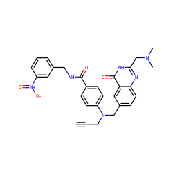 C#CCN(Cc1ccc2nc(CN(C)C)[nH]c(=O)c2c1)c1ccc(C(=O)NCc2cccc([N+](=O)[O-])c2)cc1 ZINC000013746452