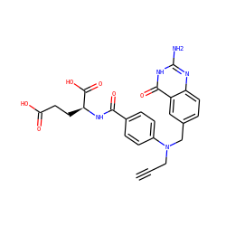 C#CCN(Cc1ccc2nc(N)[nH]c(=O)c2c1)c1ccc(C(=O)N[C@@H](CCC(=O)O)C(=O)O)cc1 ZINC000008655373