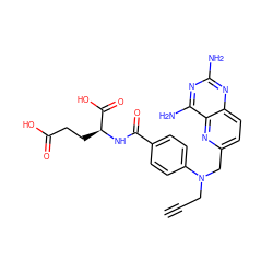 C#CCN(Cc1ccc2nc(N)nc(N)c2n1)c1ccc(C(=O)N[C@@H](CCC(=O)O)C(=O)O)cc1 ZINC000027740481