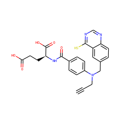 C#CCN(Cc1ccc2ncnc(S)c2c1)c1ccc(C(=O)N[C@@H](CCC(=O)O)C(=O)O)cc1 ZINC000013820640