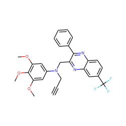 C#CCN(Cc1nc2cc(C(F)(F)F)ccc2nc1-c1ccccc1)c1cc(OC)c(OC)c(OC)c1 ZINC000031910584