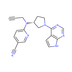 C#CCN(c1ccc(C#N)cn1)[C@@H]1CCN(c2ncnc3[nH]ccc23)C1 ZINC000143201795