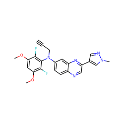 C#CCN(c1ccc2ncc(-c3cnn(C)c3)nc2c1)c1c(F)c(OC)cc(OC)c1F ZINC000222885823