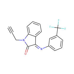 C#CCN1C(=O)/C(=N/c2cccc(C(F)(F)F)c2)c2ccccc21 ZINC000034658647