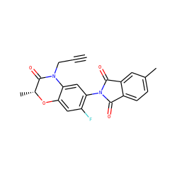 C#CCN1C(=O)[C@@H](C)Oc2cc(F)c(N3C(=O)c4ccc(C)cc4C3=O)cc21 ZINC000045300487