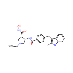 C#CCN1C[C@@H](NC(=O)c2ccc(Cc3c(C)[nH]c4ccccc34)cc2)[C@@H](C(=O)NO)C1 ZINC000029127447