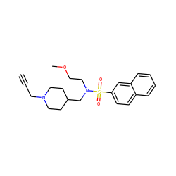C#CCN1CCC(CN(CCOC)S(=O)(=O)c2ccc3ccccc3c2)CC1 ZINC001772569768