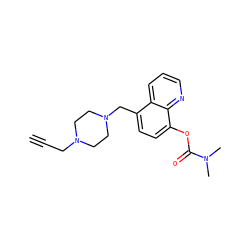 C#CCN1CCN(Cc2ccc(OC(=O)N(C)C)c3ncccc23)CC1 ZINC000040974336