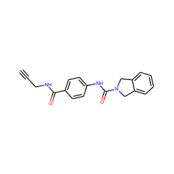 C#CCNC(=O)c1ccc(NC(=O)N2Cc3ccccc3C2)cc1 ZINC000166451152