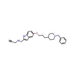 C#CCNCc1cc2cc(OCCCC3CCN(Cc4ccccc4)CC3)ccc2[nH]1 ZINC000299867083