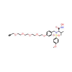 C#CCOCCOCCOCCOCCOc1ccc(CN([C@@H](C(=O)NO)C(C)C)S(=O)(=O)c2ccc(OC)cc2)cc1 ZINC000084758516