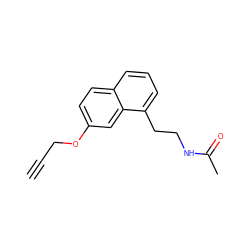 C#CCOc1ccc2cccc(CCNC(C)=O)c2c1 ZINC000013781765