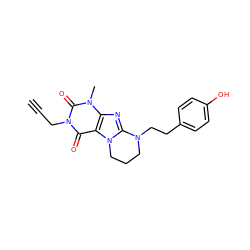 C#CCn1c(=O)c2c(nc3n2CCCN3CCc2ccc(O)cc2)n(C)c1=O ZINC000103251226