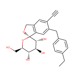 C#Cc1cc2c(cc1Cc1ccc(CC)cc1)[C@]1(OC2)O[C@H](CO)[C@@H](O)[C@H](O)[C@H]1O ZINC000095555288