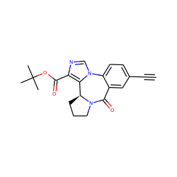 C#Cc1ccc2c(c1)C(=O)N1CCC[C@H]1c1c(C(=O)OC(C)(C)C)ncn1-2 ZINC000098081891