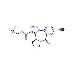 C#Cc1ccc2c(c1)C(=O)N1CCC[C@H]1c1c(C(=O)OCC(F)(F)F)ncn1-2 ZINC000103272697