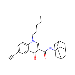 C#Cc1ccc2c(c1)c(=O)c(C(=O)NC13CC4CC(CC(C4)C1)C3)cn2CCCCC ZINC000058592125