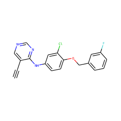 C#Cc1cncnc1Nc1ccc(OCc2cccc(F)c2)c(Cl)c1 ZINC000034799977