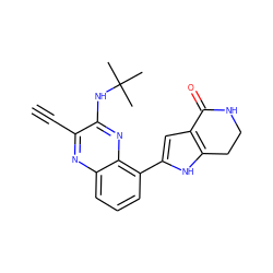 C#Cc1nc2cccc(-c3cc4c([nH]3)CCNC4=O)c2nc1NC(C)(C)C ZINC000206134479