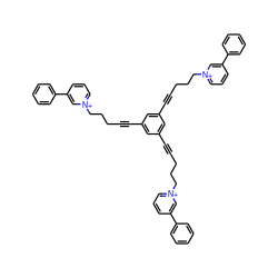 C(#Cc1cc(C#CCCC[n+]2cccc(-c3ccccc3)c2)cc(C#CCCC[n+]2cccc(-c3ccccc3)c2)c1)CCC[n+]1cccc(-c2ccccc2)c1 ZINC000049946824