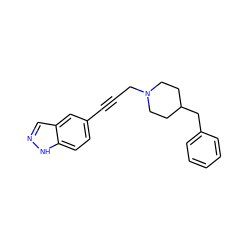 C(#Cc1ccc2[nH]ncc2c1)CN1CCC(Cc2ccccc2)CC1 ZINC000013813186