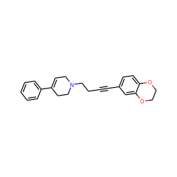 C(#Cc1ccc2c(c1)OCCO2)CCN1CC=C(c2ccccc2)CC1 ZINC000013757302